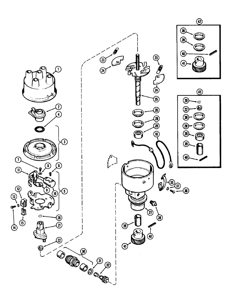 Схема запчастей Case W7 - (070) - A24508 DISTRIBUTOR, (284) SPARK IGNITION ENGINE (04) - ELECTRICAL SYSTEMS