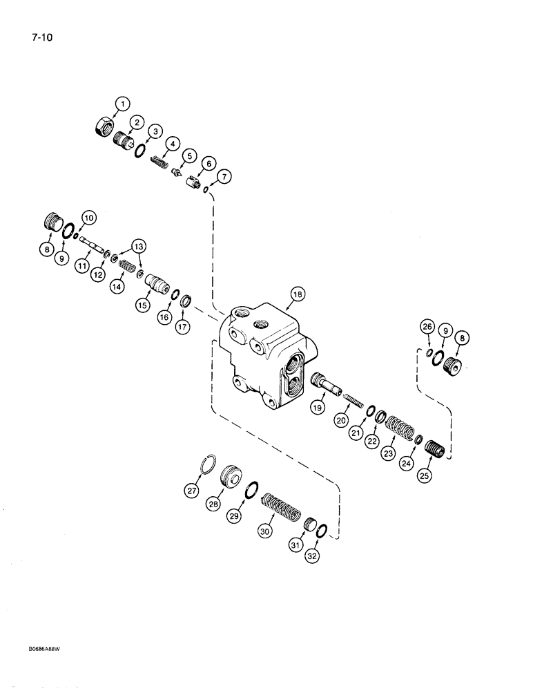 Схема запчастей Case 780D - (7-10) - BRAKE VALVE (07) - BRAKES