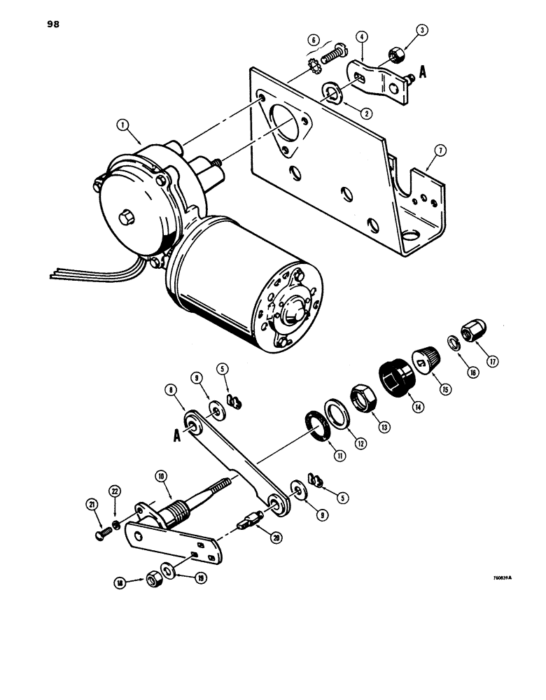 Схема запчастей Case 680E - (098) - ELECTRICAL SYSTEM, WIPER MOTORS (55) - ELECTRICAL SYSTEMS