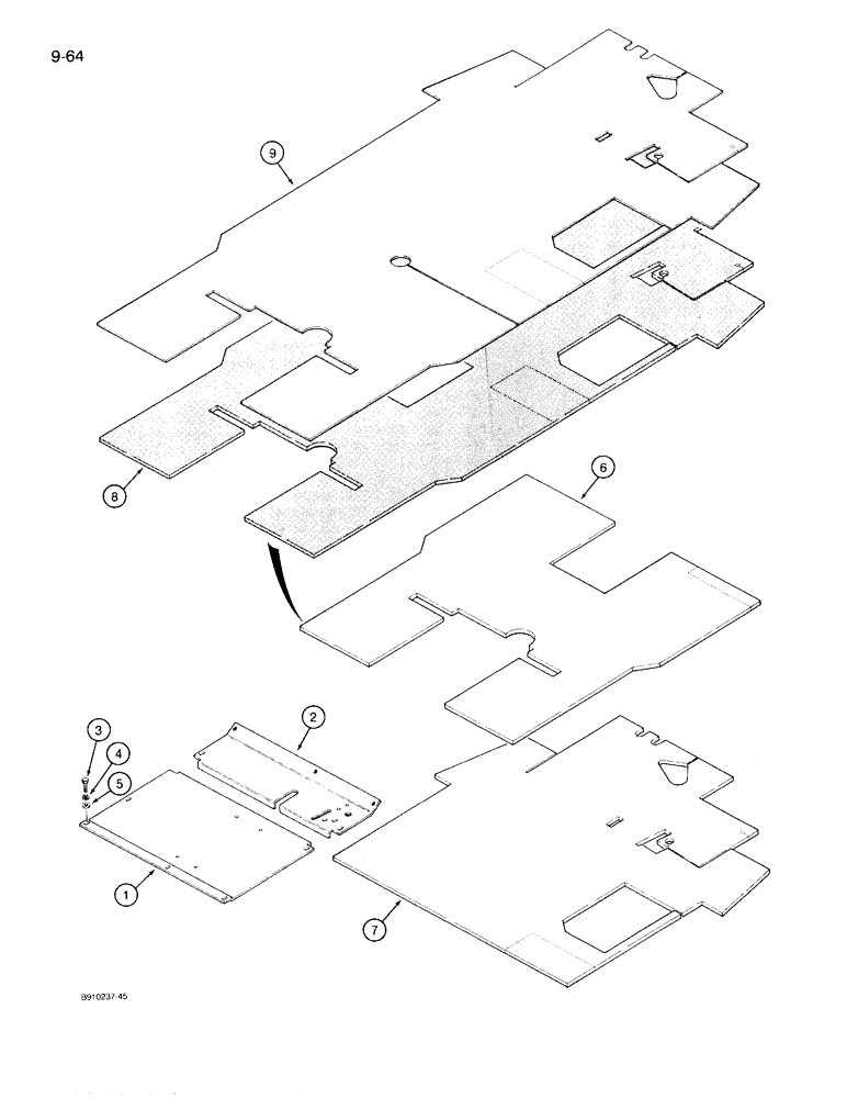 Схема запчастей Case 780D - (9-064) - FLOOR PLATES AND MATS (09) - CHASSIS/ATTACHMENTS