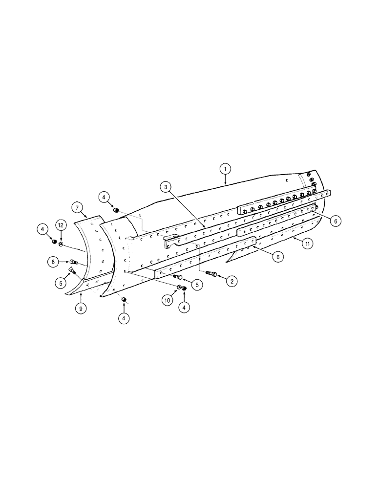 Схема запчастей Case 885 - (09-020[01]) - BLADE (13 FEET) - ASSEMBLY (09) - CHASSIS/ATTACHMENTS