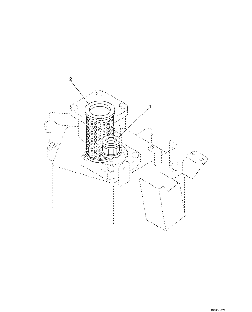 Схема запчастей Case CX25 - (08-66[00]) - HYDRAULIC TANK - FILTERS (08) - HYDRAULICS