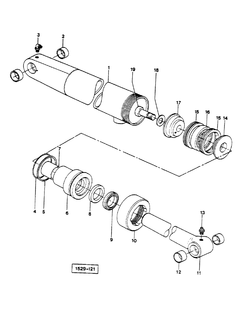 Схема запчастей Case 1529 - (024) - LIFT CYLINDER (35) - HYDRAULIC SYSTEMS