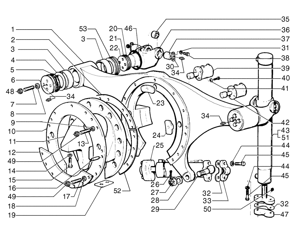 Схема запчастей Case 885B - (09-04[01]) - SADDLE AND CYLINDER (09) - CHASSIS/ATTACHMENTS