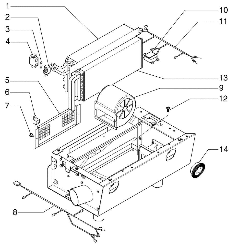 Схема запчастей Case 865B AWD - (09-52[01]) - CAB, EVAPORATOR BOX (09) - CHASSIS/ATTACHMENTS