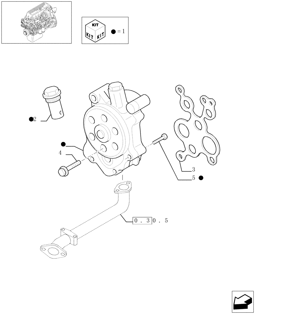 Схема запчастей Case F3AE0684E B002 - (0.30.0[01]) - PUMP, ENGINE OIL & RELATED PARTS (99469333) 