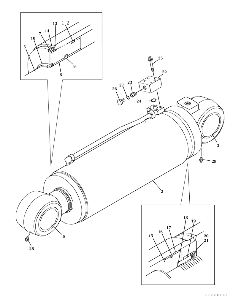 Схема запчастей Case CX470C - (08-060-07[01]) - COUNTERWEIGHT, CYLINDER (07) - HYDRAULIC SYSTEM