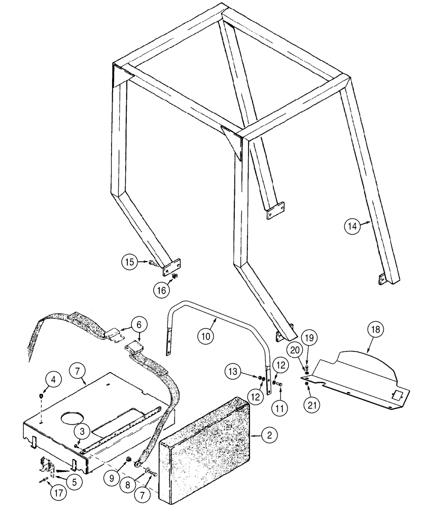 Схема запчастей Case TF300B - (09-04) - ROPS SEAT AND HANDLE, GRAB (09) - CHASSIS/ATTACHMENTS