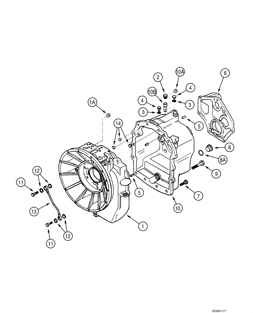 Схема запчастей Case 580SM - (06-15) - TRANSMISSION ASSY (2WD) - HOUSING (MODELS WITHOUT POWERSHIFT) (06) - POWER TRAIN