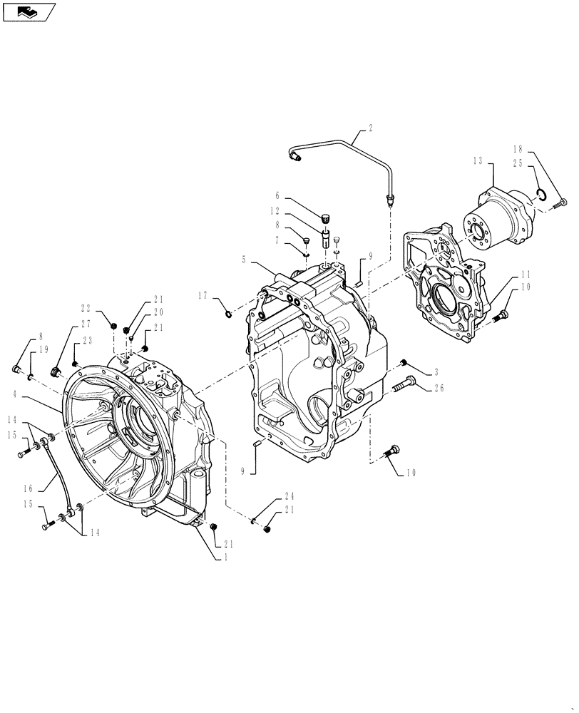 Схема запчастей Case 588H - (21.111.01[01]) - TRANSMISSION HOUSING, 2WD (21) - TRANSMISSION