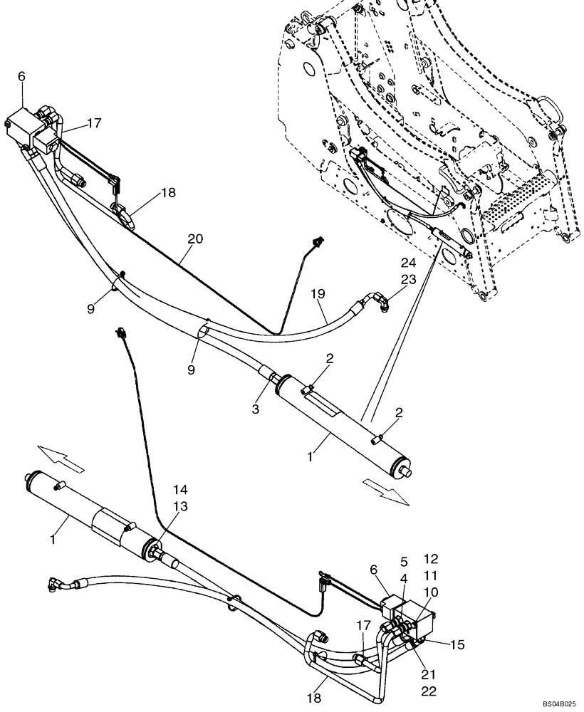 Схема запчастей Case 445CT - (08-06) - HYDRAULICS - RIDE CONTROL (08) - HYDRAULICS