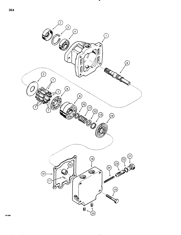 Схема запчастей Case SD100 - (364) - H585463 AND H619676 LINE LAYER MOTORS (35) - HYDRAULIC SYSTEMS