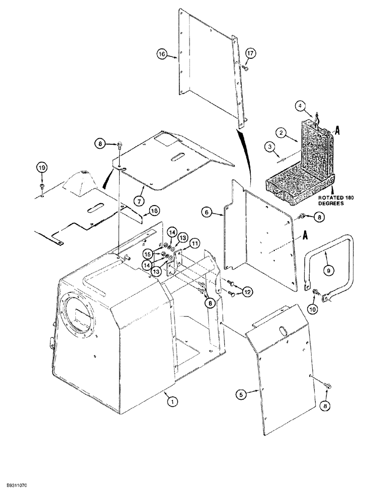 Схема запчастей Case 650G - (8-04) - HYDRAULIC RESERVOIR COVERS AND OPERATORS MANUAL BOX (08) - HYDRAULICS