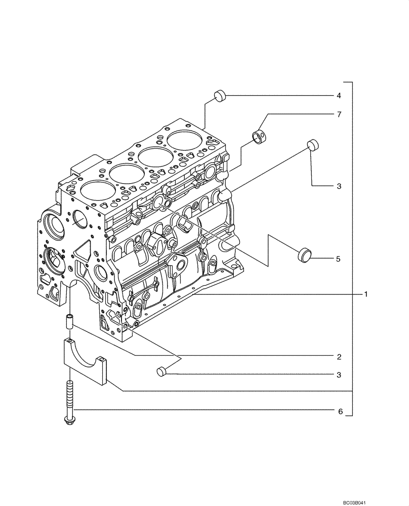 Схема запчастей Case 521D - (02-26) - CYLINDER BLOCK (02) - ENGINE