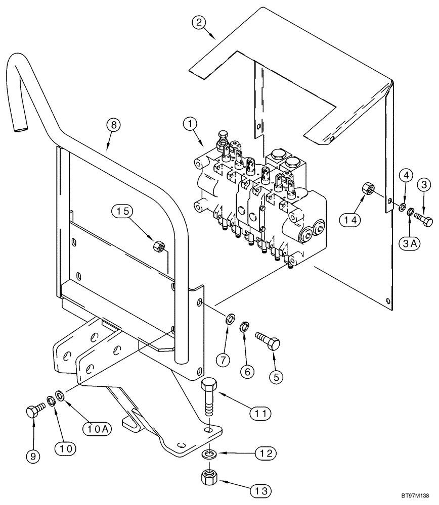 Схема запчастей Case 60XT - (09-48) - BACKHOE - CONTROL TOWER (D125) (09) - CHASSIS