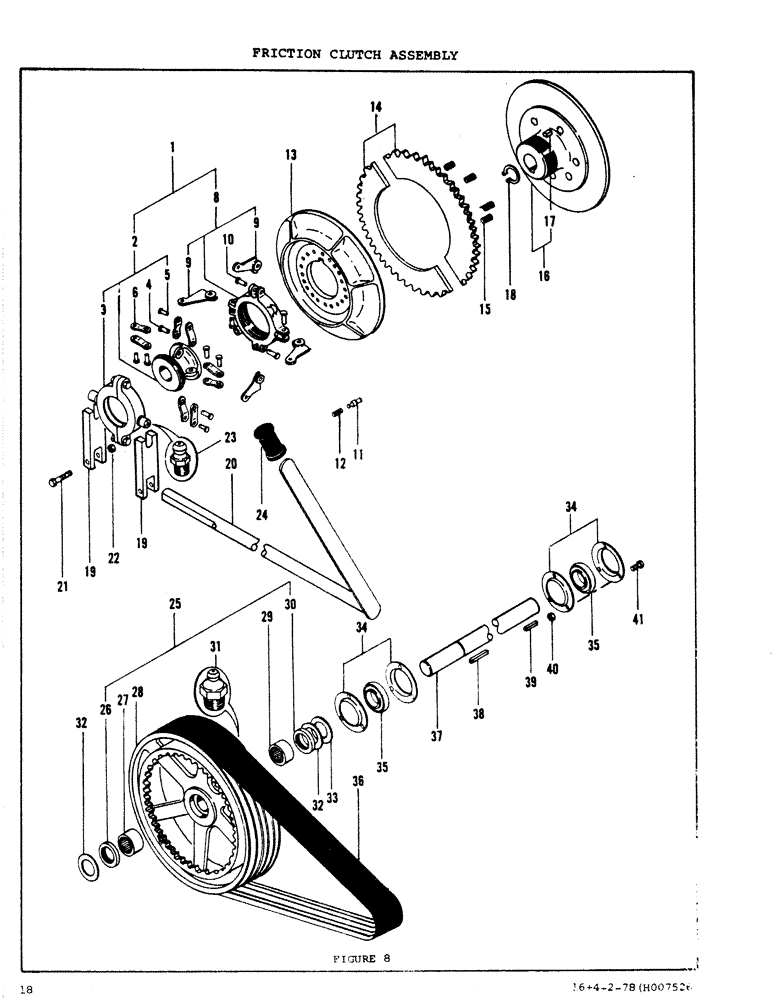 Схема запчастей Case DAVIS - (18) - FRICTION CLUTCH ASSEMBLY 