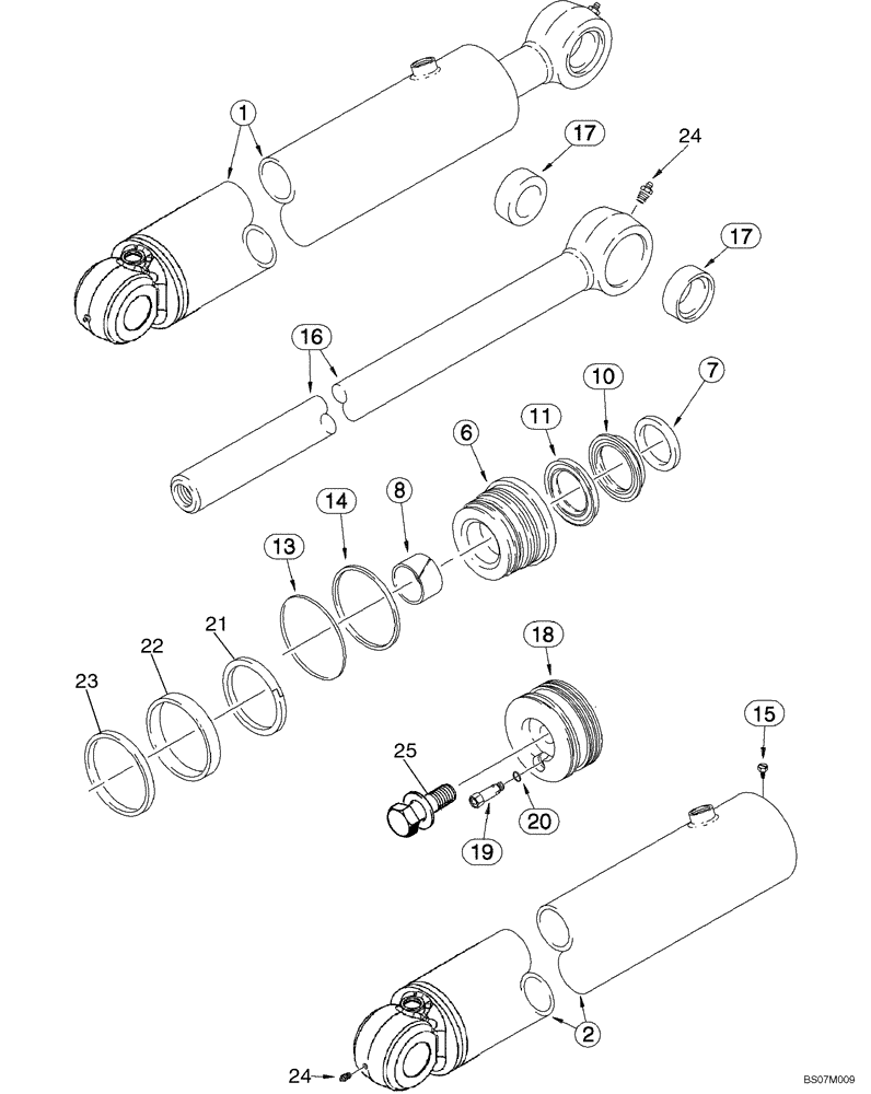 Схема запчастей Case 580SM - (08-67A) - 87687997 CYLINDER ASSY - BACKHOE BOOM (08) - HYDRAULICS