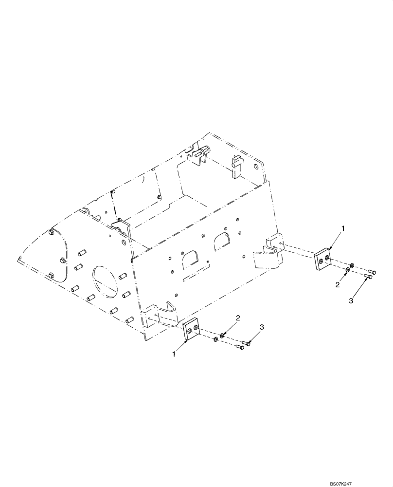 Схема запчастей Case 430 - (09-05) - LOADER ARM ADJUSTMENT BLOCKS (09) - CHASSIS