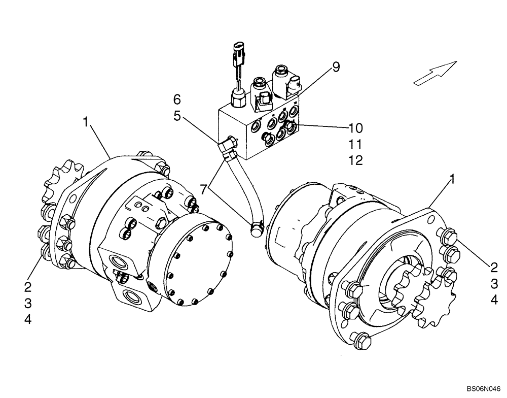 Схема запчастей Case 440 - (06-20) - HYDROSTATICS - SINGLE SPEED, DRIVE MOTORS (440) (06) - POWER TRAIN