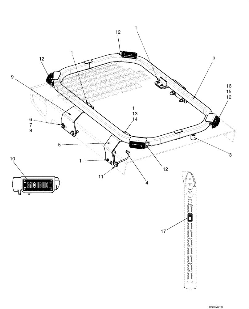 Схема запчастей Case 410 - (04-33) - STROBE LIGHT (04) - ELECTRICAL SYSTEMS