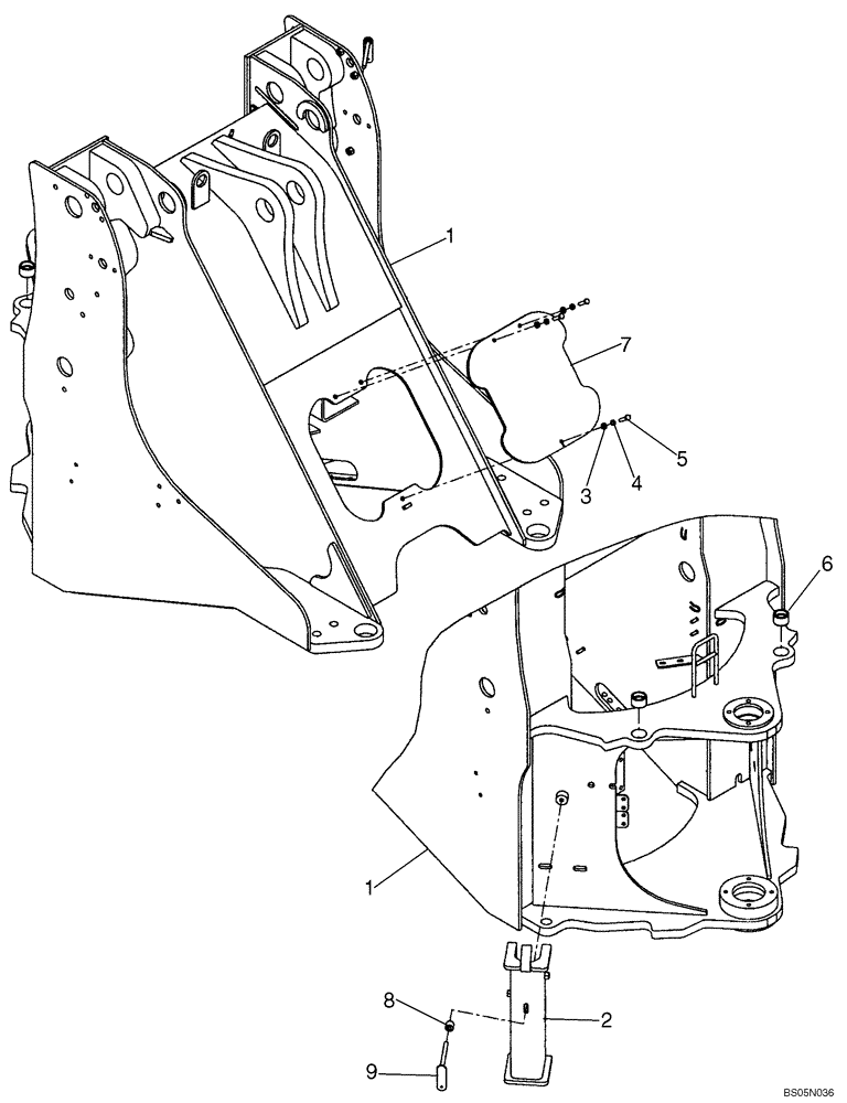 Схема запчастей Case 721E - (09-20) - FRAME, FRONT- Z-BAR (09) - CHASSIS