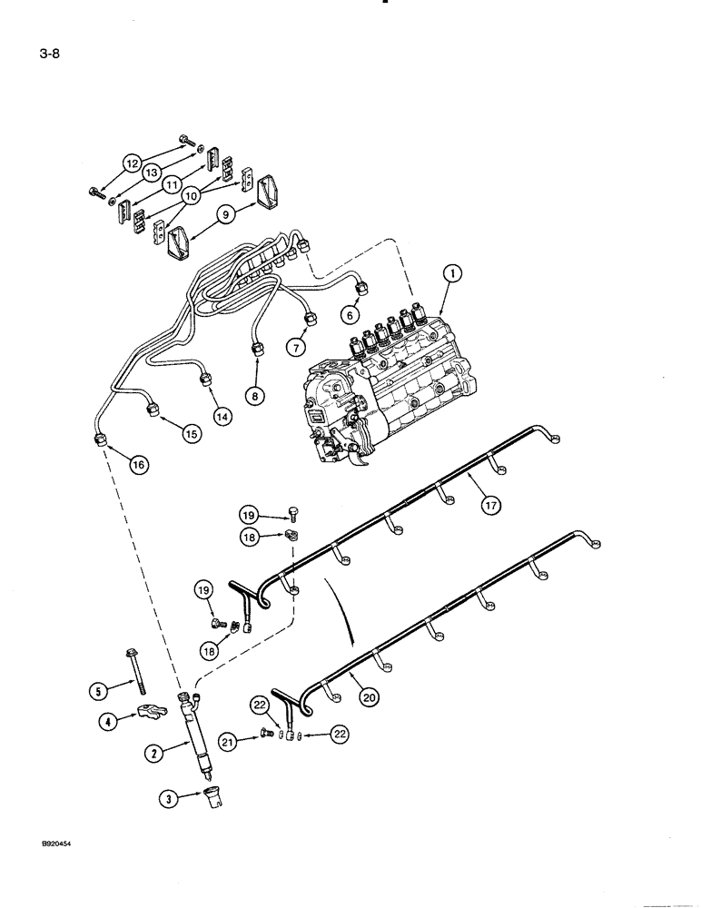 Схема запчастей Case 821 - (3-008) - FUEL INJECTION SYSTEM, 6T-830 ENGINE (03) - FUEL SYSTEM