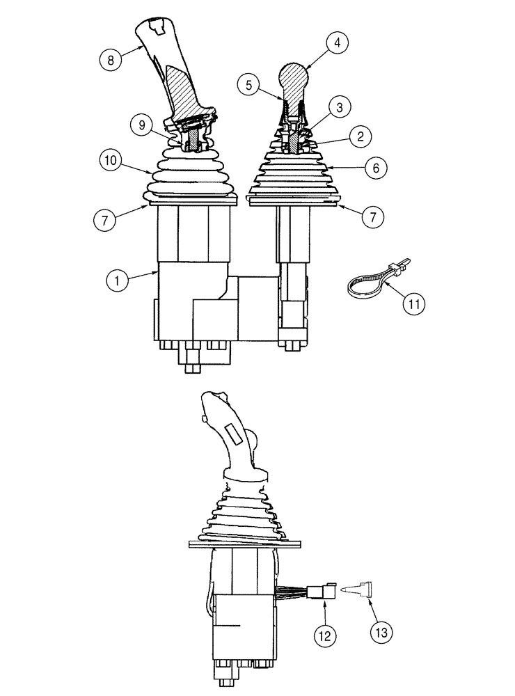 Схема запчастей Case 821C - (08-55) - VALVE ASSY REMOTE CONTROL, DUAL LEVER (08) - HYDRAULICS