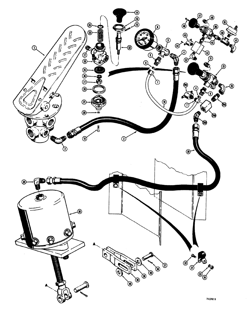 Схема запчастей Case W20 - (174) - BRAKE SYSTEM EMERGENCY BRAKE VALVE TO SAFETY CHAMBER (CONTINUATION) (07) - BRAKES