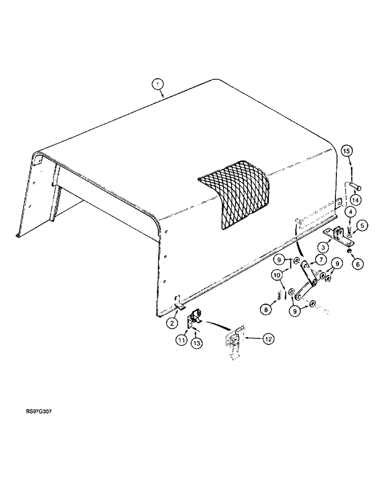 Схема запчастей Case TF300 - (9-06) - HOOD (09) - CHASSIS/ATTACHMENTS