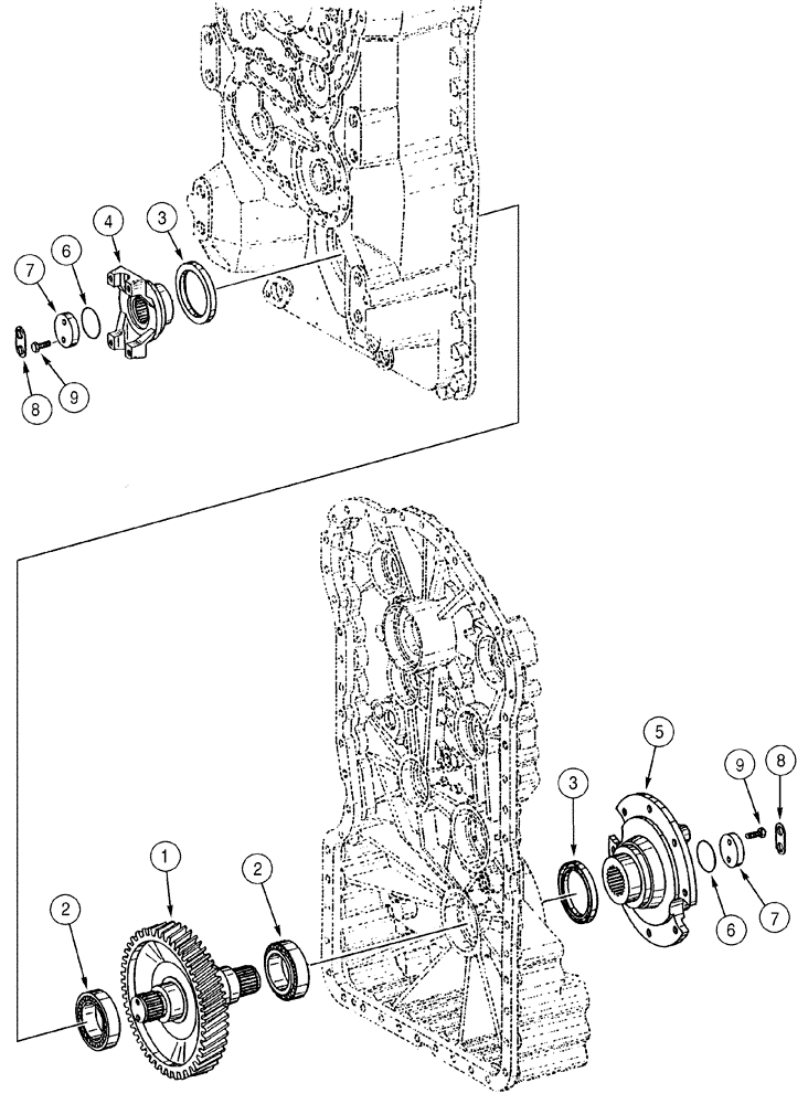 Схема запчастей Case 621C - (06-044) - TRANSMISSION SHAFT, OUTPUT (06) - POWER TRAIN