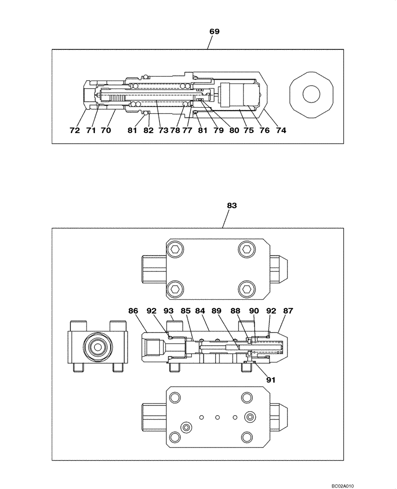 Схема запчастей Case CX290 - (06-04) - TRANSMISSION ASSY - VALVE ASSY (06) - POWER TRAIN