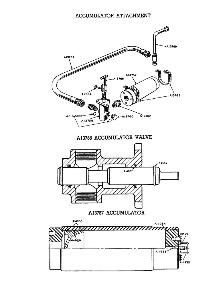 Схема запчастей Case W9 - (146) - ACCUMULATOR ATTACHMENT, A13758 ACCUMULATOR VALVE, A13757 (09) - CHASSIS