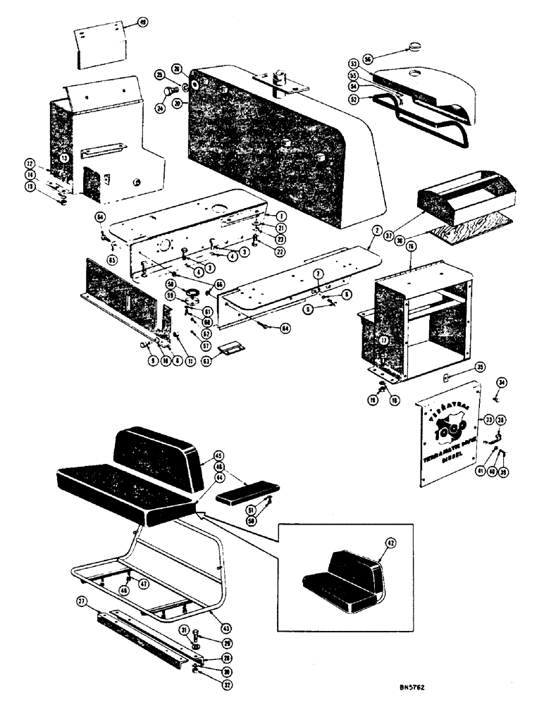 Схема запчастей Case 1000 - (172) - FENDERS, FUEL TANK, SEAT, AND CUSHIONS (05) - UPPERSTRUCTURE CHASSIS