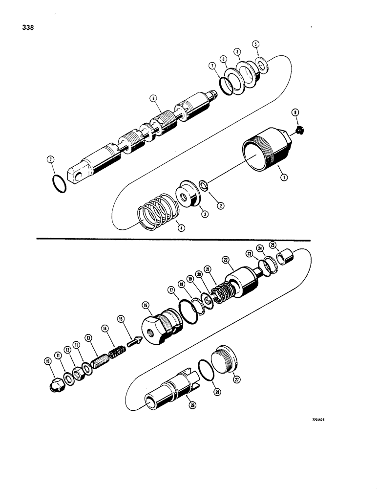 Схема запчастей Case W20B - (338) - CLAM BUCKET SPOOL (08) - HYDRAULICS