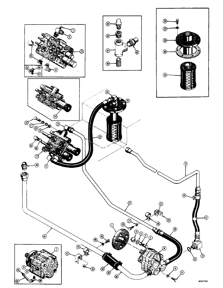 Схема запчастей Case 310F - (140) - BASIC TRACTOR HYDRAULICS, ALL MODELS EXCEPT DOZER-BACKHOE MODELS (07) - HYDRAULIC SYSTEM