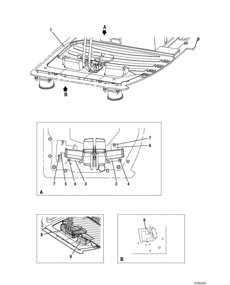 Схема запчастей Case CX225SR - (09-16) - MAT, FLOOR - OPERATORS COMPARTMENT (09) - CHASSIS/ATTACHMENTS