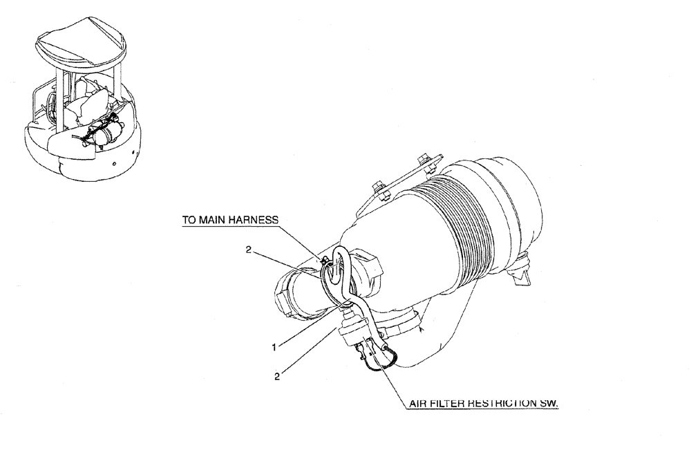 Схема запчастей Case CX27B PV13 - (01-077) - HARNESS ASSY (CLEANER AIR) (05) - SUPERSTRUCTURE