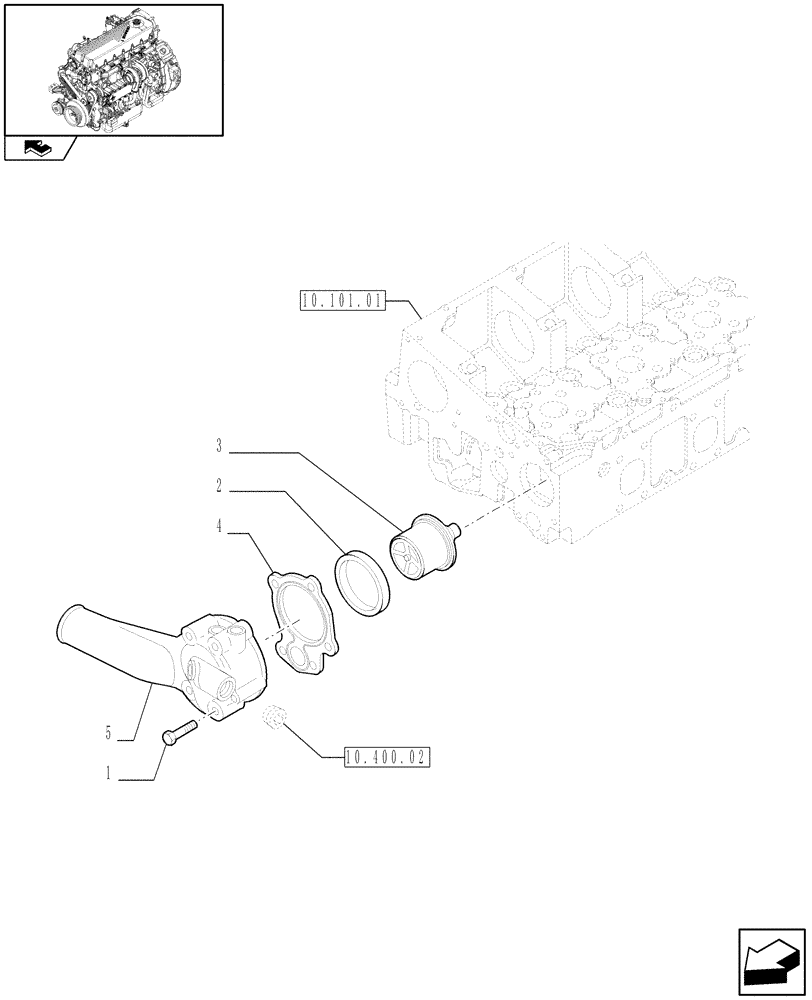 Схема запчастей Case F2CE9684U E151 - (10.402.01) - TEMPERATURE CONTROL (THERMOSTAT) (504150920 - 504072032) (01) - ENGINE