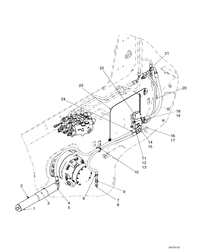 Схема запчастей Case 440 - (08-04) - HYDRAULICS - RIDE CONTROL (08) - HYDRAULICS