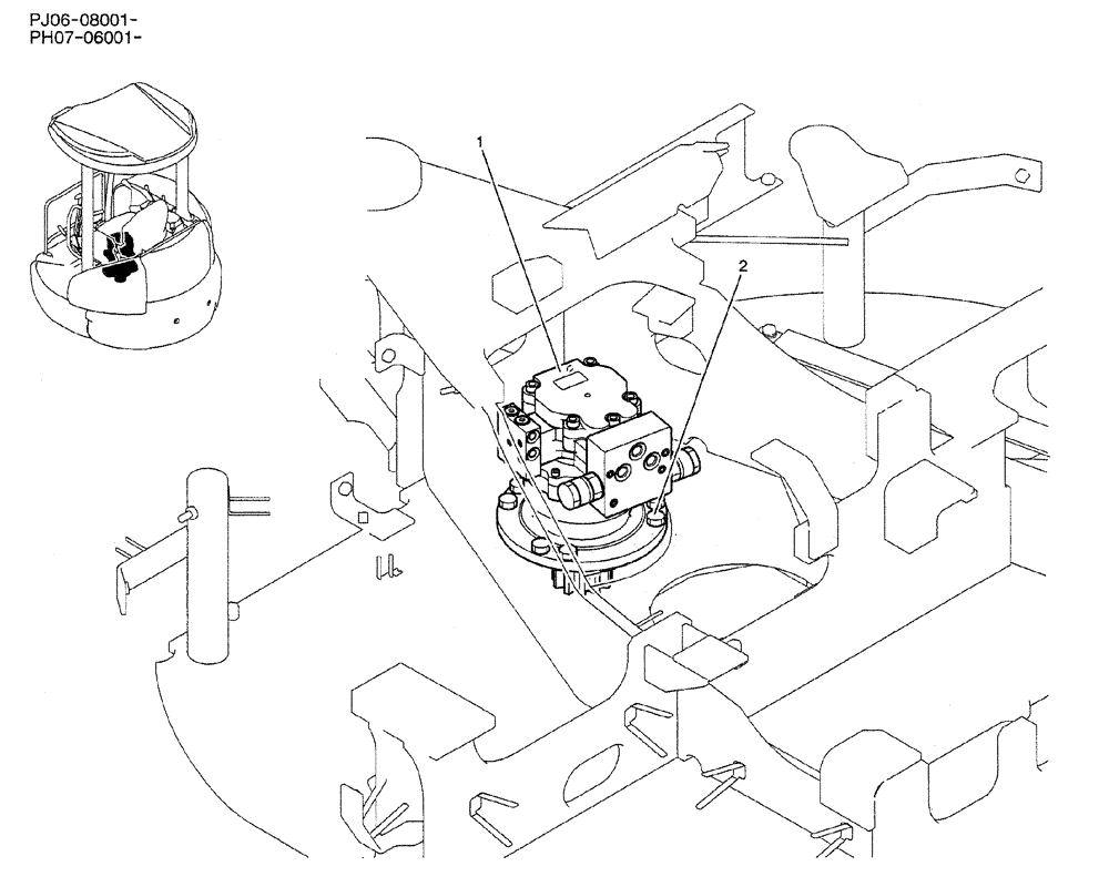 Схема запчастей Case CX50B - (01-023) - MOTOR INSTAL, SWING (PH32W00006F1) (05) - SUPERSTRUCTURE