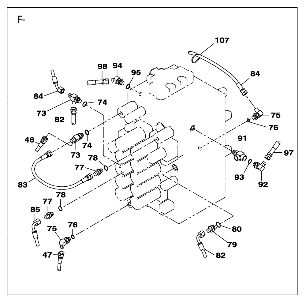 Схема запчастей Case CX210C LR - (35.357.01[03]) - HYDRAULIC CIRCUIT - PILOT - LEAK-OFF RETURN (35) - HYDRAULIC SYSTEMS