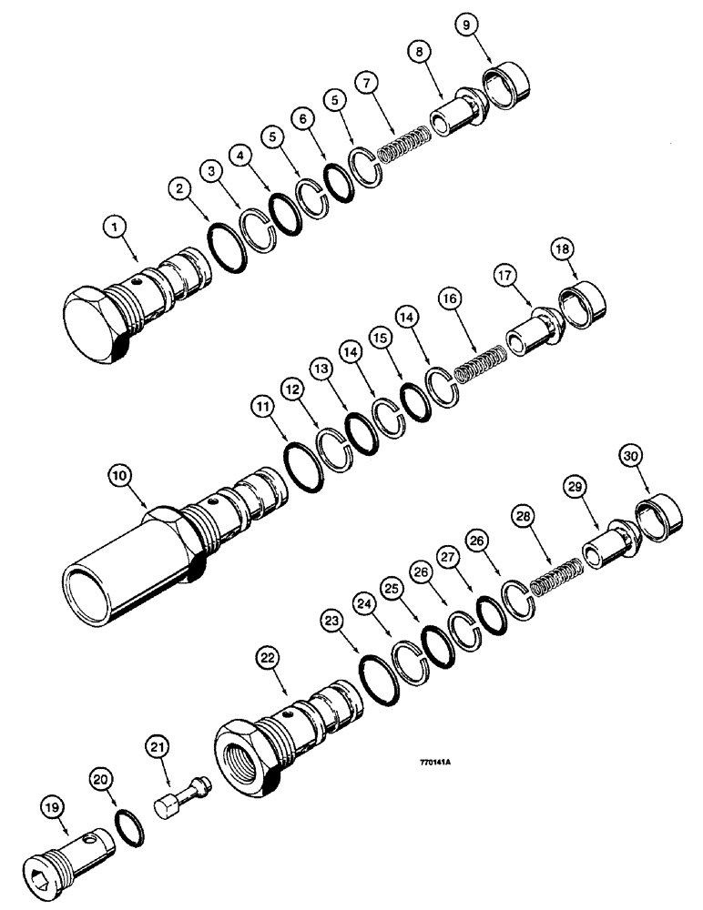 Схема запчастей Case W14 - (510) - LOAD CHECK VALVE (PARKER), CIRCUIT RELIEF VALVE (PARKER) (08) - HYDRAULICS