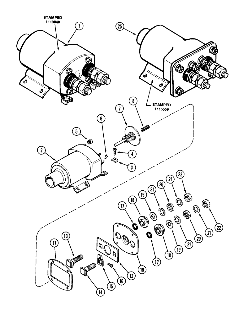 Схема запчастей Case W14FL - (128) - STARTER SOLENOID ASSEMBLY (04) - ELECTRICAL SYSTEMS