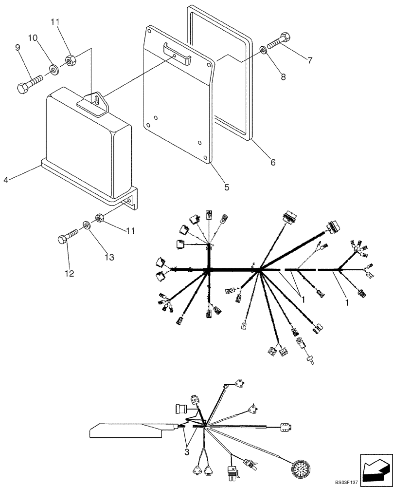 Схема запчастей Case 650K - (04-15) - HARNESS, CAB - HARNESS, MICROCONTROLLER (04) - ELECTRICAL SYSTEMS