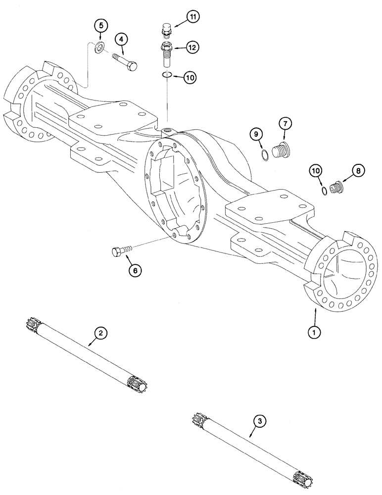 Схема запчастей Case 621C - (06-064) - AXLE, FRONT HOUSING BSN JEE0123545 (06) - POWER TRAIN