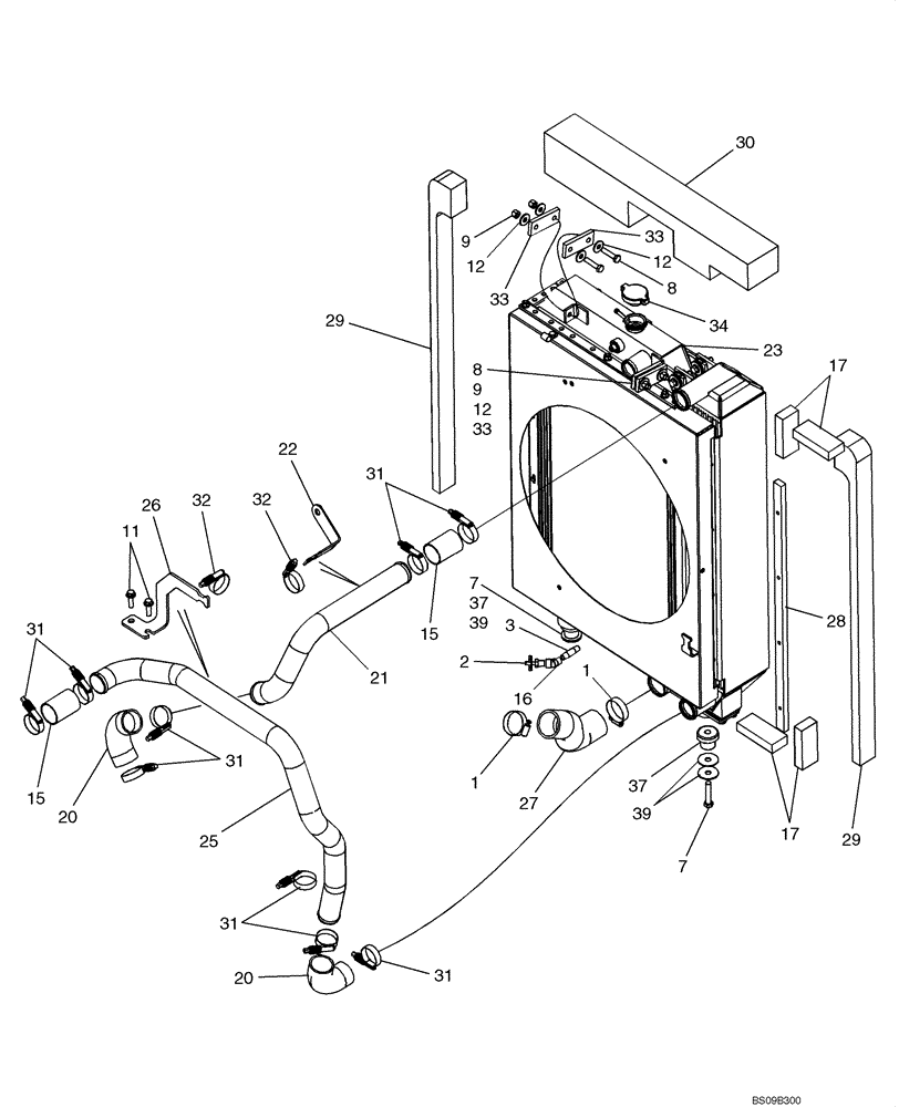 Схема запчастей Case 750L - (02-03) - RADIATOR - MOUNTING (02) - ENGINE