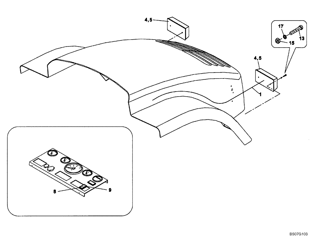 Схема запчастей Case SV210 - (04-001-08[01]) - LAMPS, REAR (GROUP 422) (ND111485) (04) - ELECTRICAL SYSTEMS