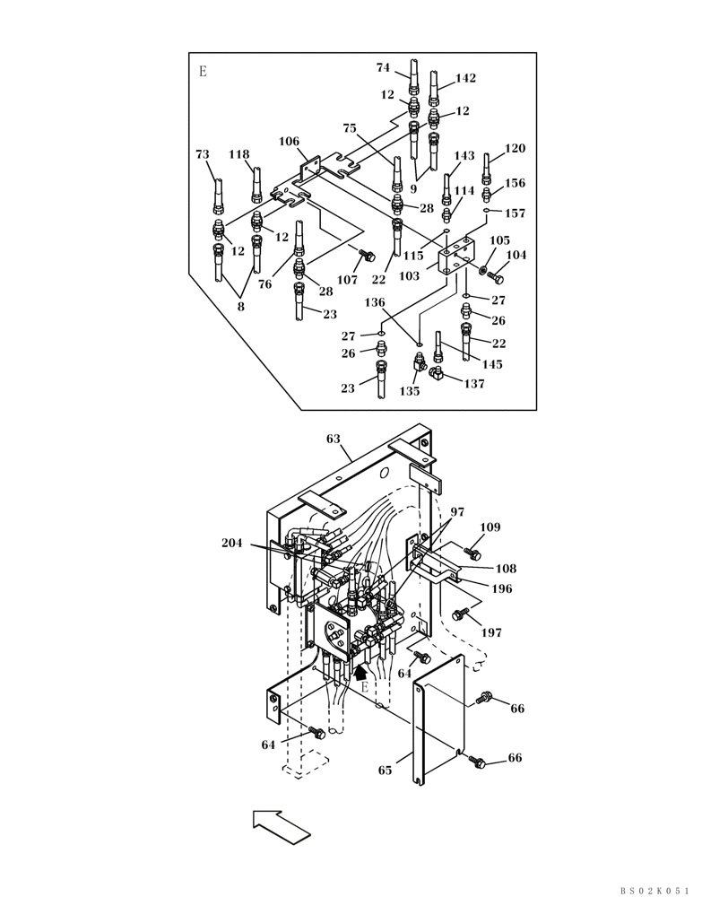 Схема запчастей Case CX330 - (08-32) - PILOT CONTROL LINES, PARTITION - MODELS WITH LOAD HOLD & CONTROL SELECTOR VALVE (08) - HYDRAULICS