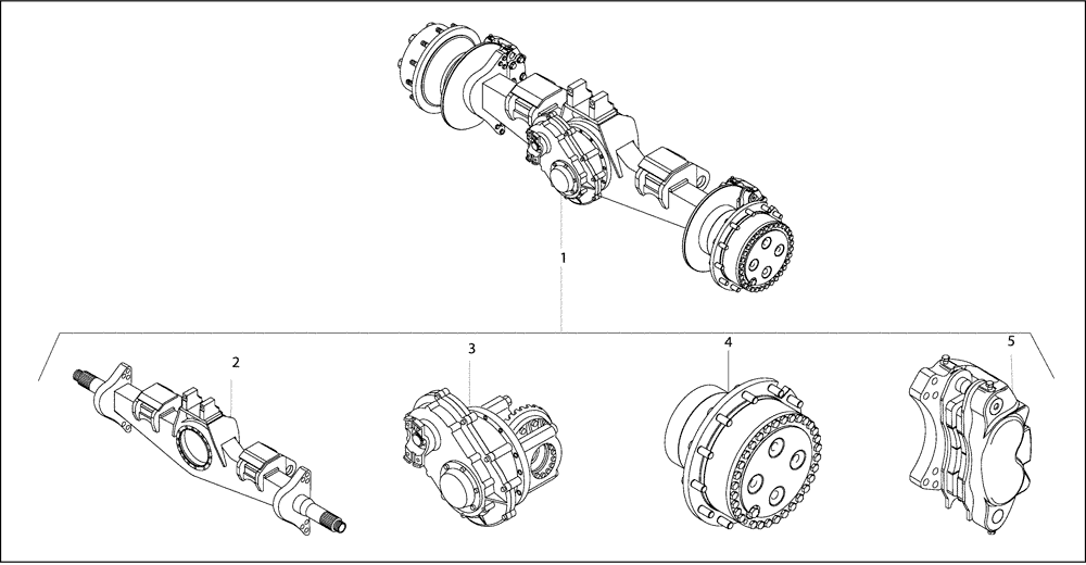 Схема запчастей Case 327B - (32A00000056[001]) - SECTION INDEX, INTERMEDIATE AXLE ASSY W/DRY BRAKE (89500417905) (11) - AXLES/WHEELS