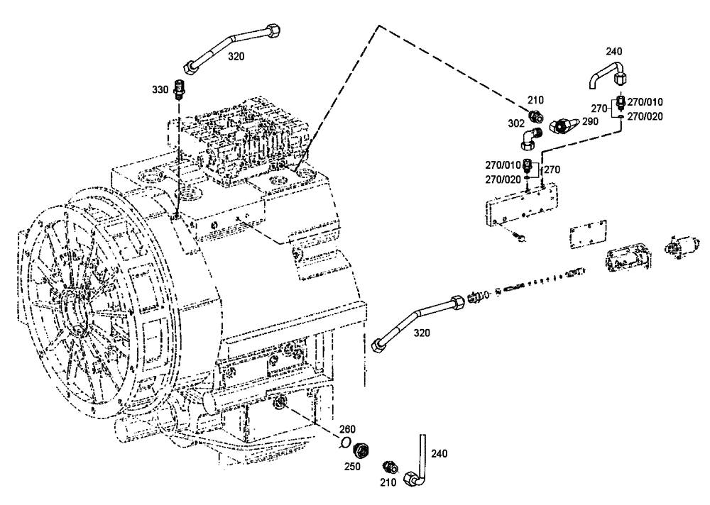 Схема запчастей Case 340B - (18A00000598[001]) - LINES, SOLENOID (87453824) (03) - Converter / Transmission